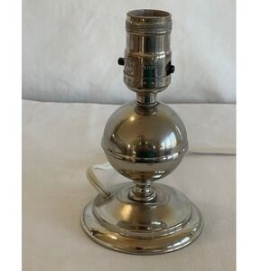 Vintage Art Deco Chrome Orb Table Lamp Base Mid Century Modern Small Accent Lite